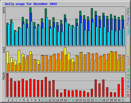 Daily usage for December 2022