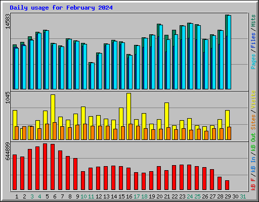 Daily usage for February 2024