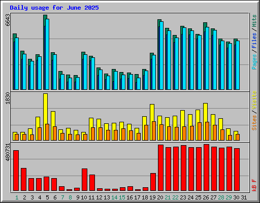 Daily usage for June 2025