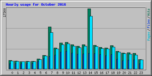 Hourly usage for October 2016