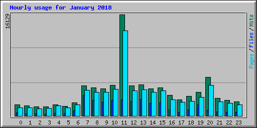 Hourly usage for January 2018
