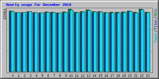 Hourly usage for December 2018
