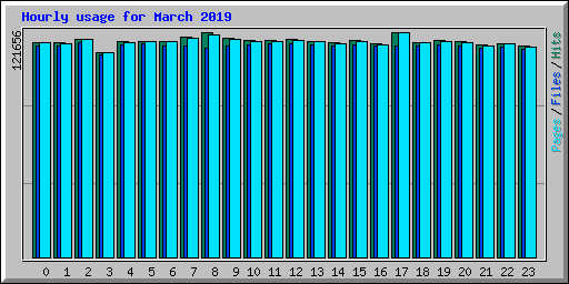 Hourly usage for March 2019