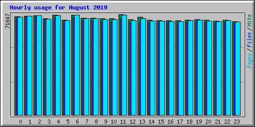 Hourly usage for August 2019