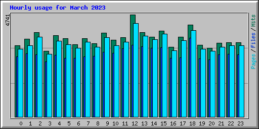 Hourly usage for March 2023