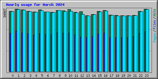 Hourly usage for March 2024