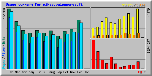 Usage summary for mikas.valonnopea.fi